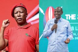 Photocollage of Julius Malema and President William Ruto.